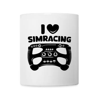 i love simracing Gaming Sim Racer Logo Herz Symbol - Tasse - Weiß - Vorne