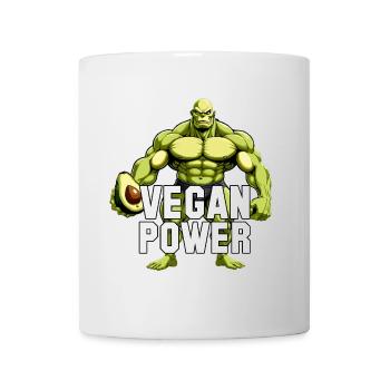 Vegan Power Avocado Superfood Muskeln Geschenk - Tasse - Weiß - Vorne