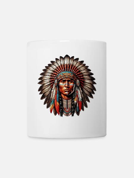 Amerikanischer Indianer Amerikanische Rote Haut - Tasse - Weiß