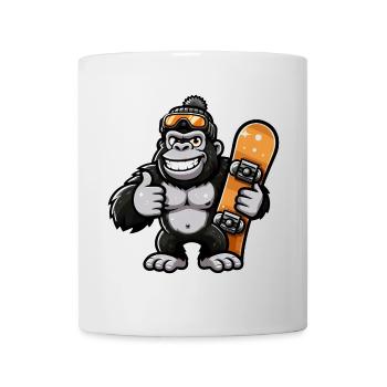 Gorilla Snowboard Snowboarder Wintersport - Tasse - Weiß - Vorne