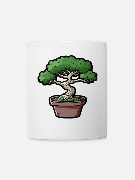 Comic Bonsai Baum - Tasse - Weiß