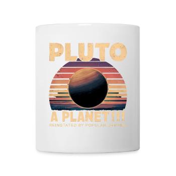 Pluto A Planet Retro Sunset Advocacy Design - Mug - white - Front
