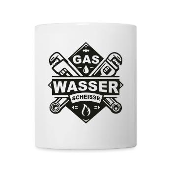 Gas Wasser Scheisse Emblem Installateur - Tasse - Weiß - Vorne