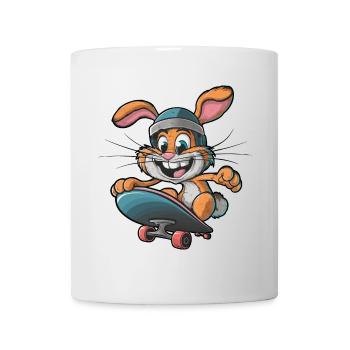 Mignon Lapin Skateboard Skateboarder Drôle - Mug blanc - blanc - Devant