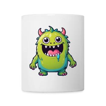 Niedliches Kinder Cartoon Monster - Tasse - Weiß - Vorne