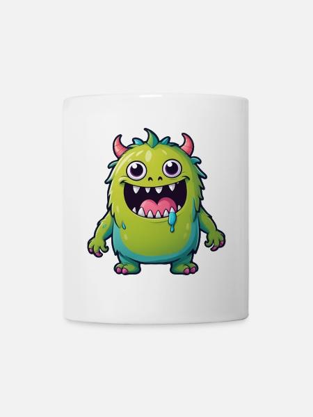 Mignon Enfants Dessin Animé Monstre - Mug blanc - blanc