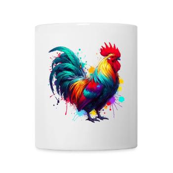 Poule coq - Mug blanc - blanc - Devant