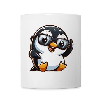 Cooler Pinguin Sonnenbrille Cartoon Spaßig - Tasse - Weiß - Vorne