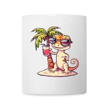 Lizard Summer Beach Comic - Mug - white - Front
