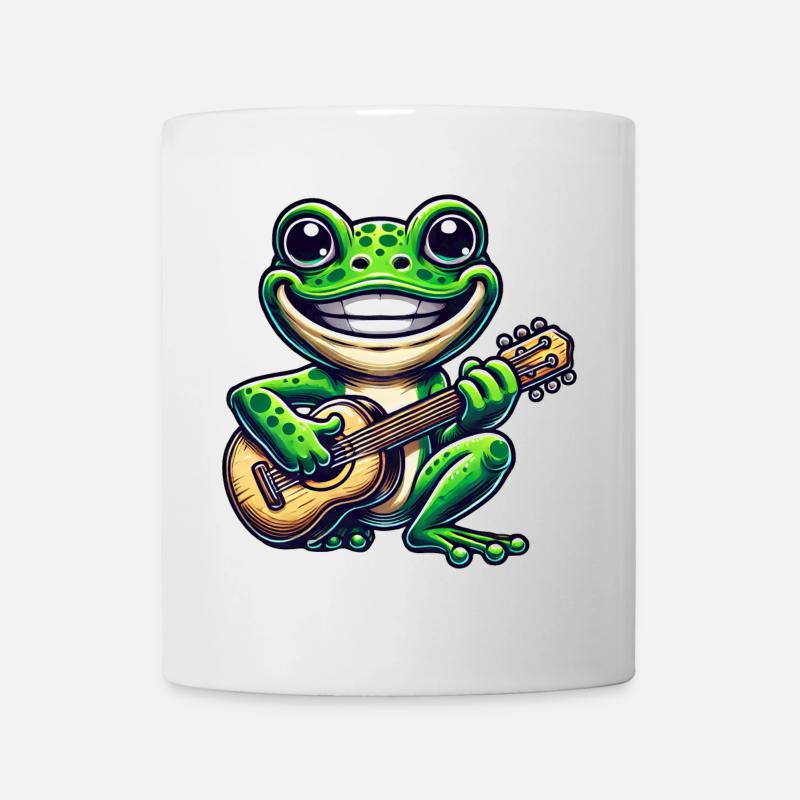 Grenouille mignonne avec guitare - Mug blanc - blanc