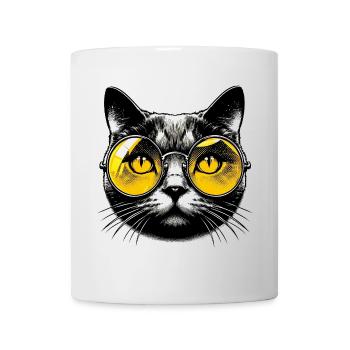Kater mit Brille - Tasse - Weiß - Vorne
