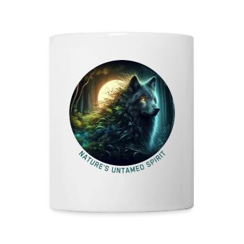 Der Wolf im Nachtwald - Tasse - Weiß - Vorne