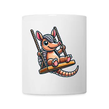Funny Armadillo Swing Cartoon Playground - Mug - white - Front
