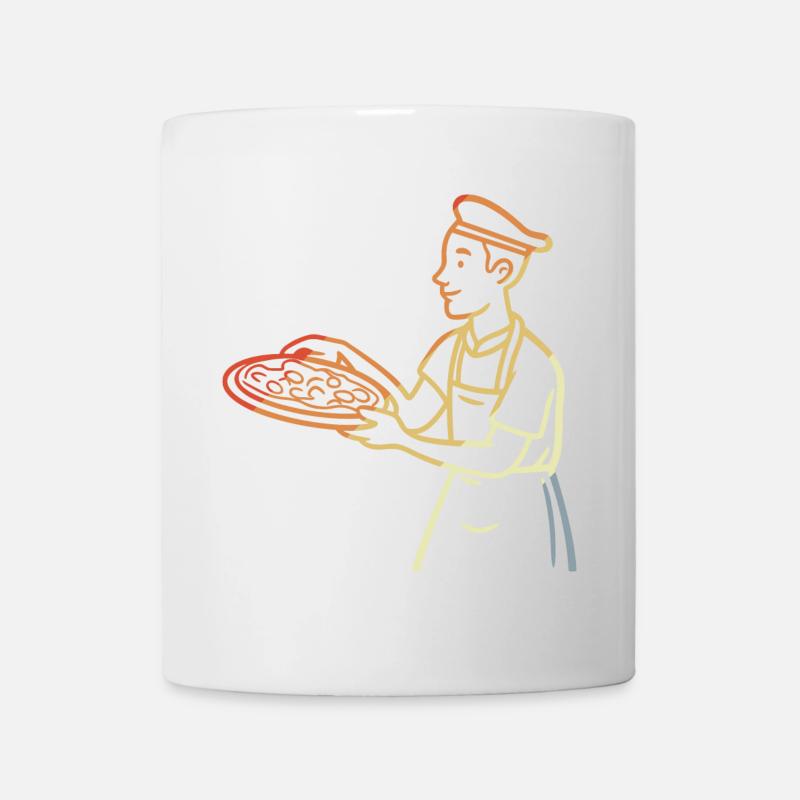 Vintage Pizzabäcker - Tasse - Weiß