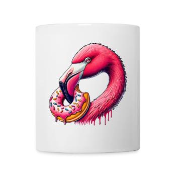 funny feast for the eyes - flamingo with donut - Mug - white - Front