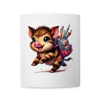 Back to school with fun: Wild boar for school beginners - Mug - white - Front