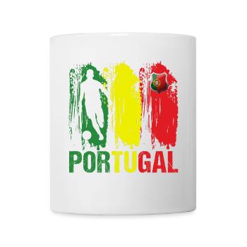 Portugal Flagge Portugiesischer Fußball Geschenk - Tasse - Weiß - Vorne