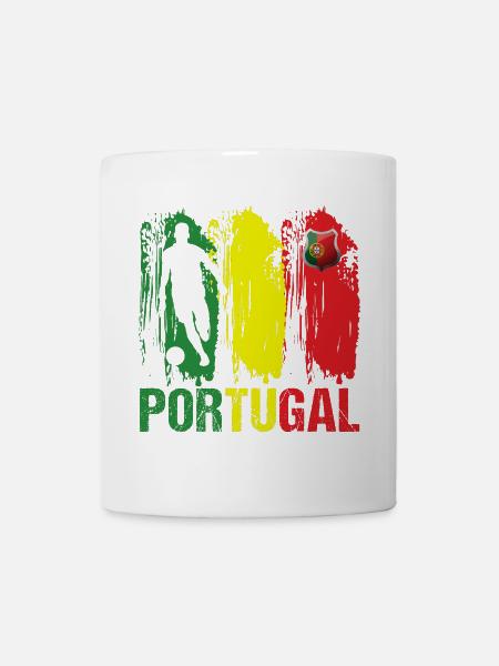 Portugal Flagge Portugiesischer Fußball Geschenk - Tasse - Weiß