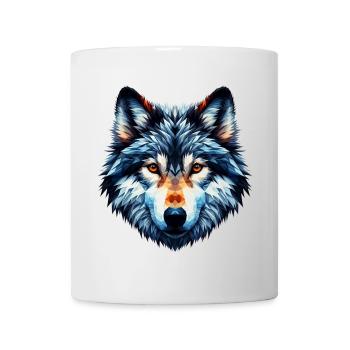 Loup polygonal - Mug blanc - blanc - Devant