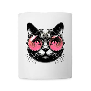 Kater mit Brille - Tasse - Weiß - Vorne