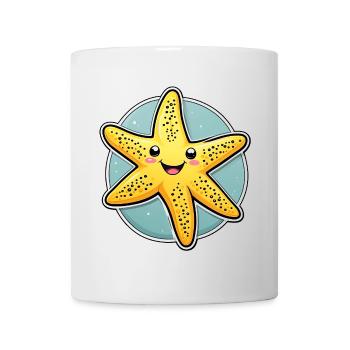 Lustiger Lachender Seestern - Tasse - Weiß - Vorne