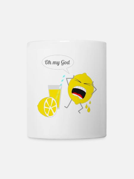 Lustiges Zitronen Design - Tasse - Weiß