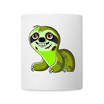 Drôle Halloween paresseux zombie dessin animé - Mug blanc - blanc - Devant