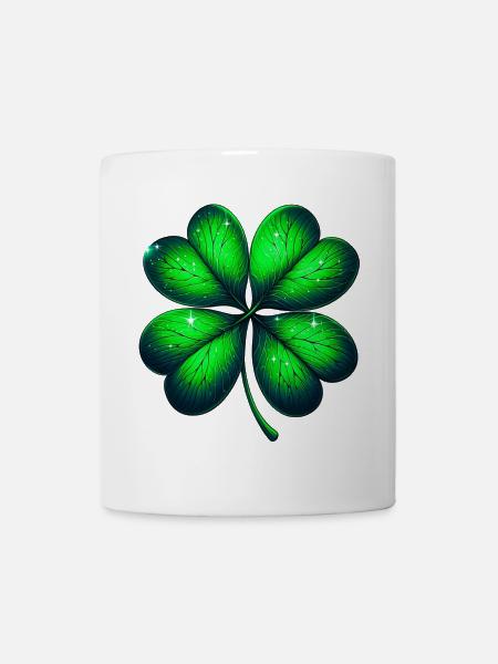 Vierblättriges Kleeblatt - Tasse - Weiß