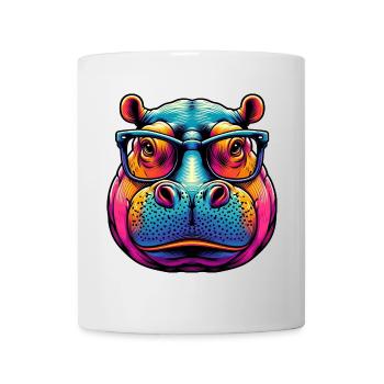 Hippopotamus with Glasses - Mug - white - Front