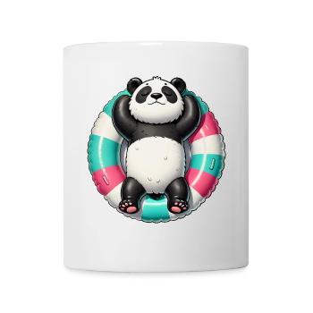 Ein relaxter Panda auf einem Schwimmreifen - Tasse - Weiß - Vorne