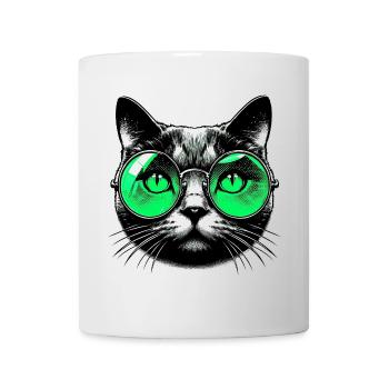 Kater mit Brille - Tasse - Weiß - Vorne