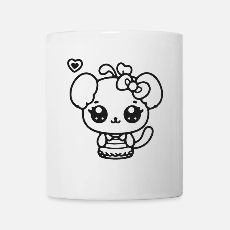 Kawaii Panda mit Schleife - Tasse - Weiß