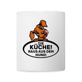 chien de cuisine drôle disant cuisine chien mignon bande dessinée - Mug blanc - blanc - Devant