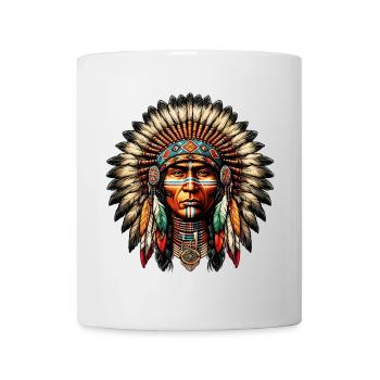Amerikanisch, Indianer, Amerikaner - Tasse - Weiß - Vorne