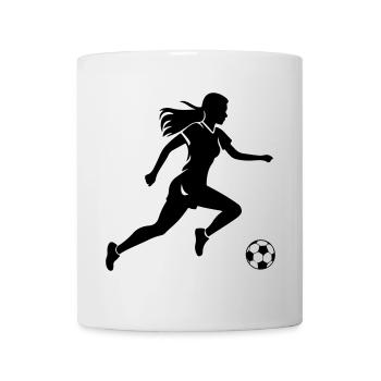 Soccer Woman Silhouette Soccer Player Woman - Mug - white - Front