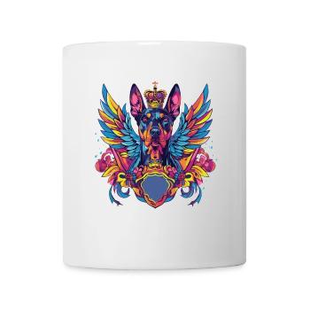 Doberman Dog Head Portrait Colorful - Mug - white - Front