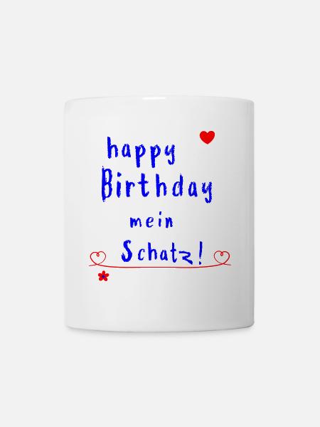 Happy Birthday mein Schatz - Kop/krus - hvid