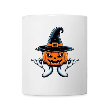 Halloween citrouille sorcière chapeau effrayant - Mug blanc - blanc - Devant