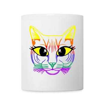 LGBT Cat Face Cat Gay Pride Rainbow Gay - Mug - white - Front