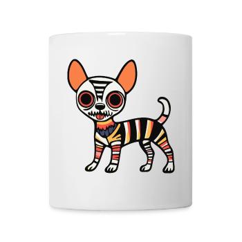 Chihuahua Hund Halloween Comic Lustig - Tasse - Weiß - Vorne