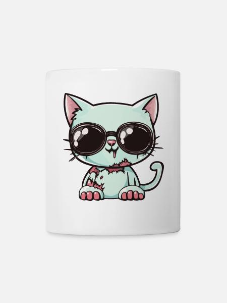 Katze Halloween Cool - Tasse - Weiß