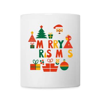 Lebendiges Design für frohe Weihnachten - Tasse - Weiß - Vorne