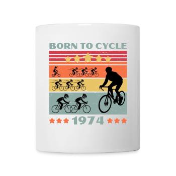 Passion vélo Born to Cycle 1974 - Mug blanc - blanc - Devant