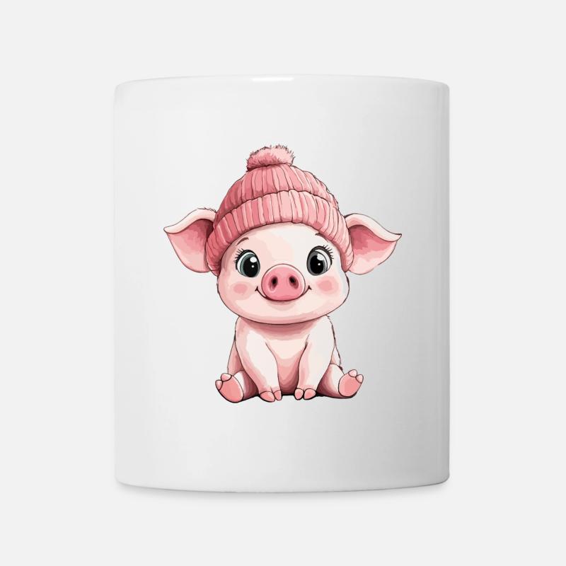 Cochon mignon mignon bébé enfants dessin animé animal - Mug blanc - blanc