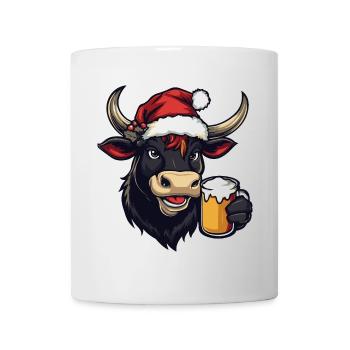 Kuh Weihnachten Bier - Tasse - Weiß - Vorne