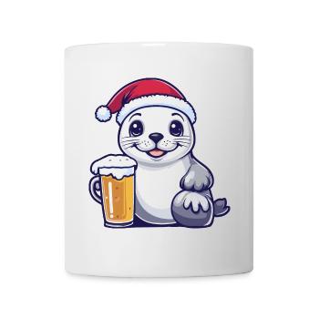 Bière de Noël Seal Animal - Mug blanc - blanc - Devant