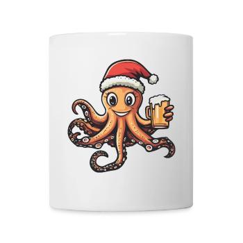 Octopus Christmas Beer - Mug - white - Front