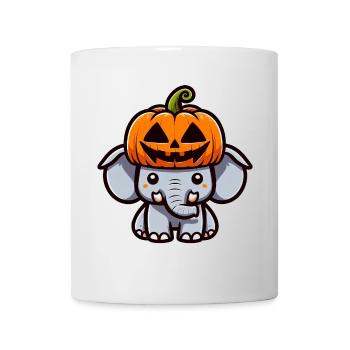 Lustiger Halloween Kürbis Elefant Oktober Herbst - Tasse - Weiß - Vorne
