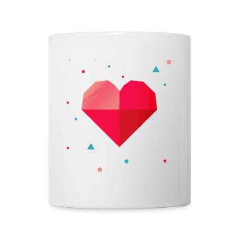 Geometrisches Herz– Modernes & farbenfrohes Design - Tasse - Weiß - Vorne