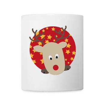 Autocollant Renne pour Noël avec des étoiles - Mug blanc - blanc - Devant